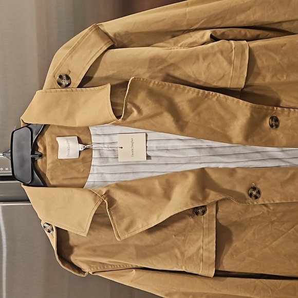 💕FAVORITE DAUGHTER💕 The Charles Double Breasted Trench Coat ~ Sand Medium NWT - Picture 11 of 16